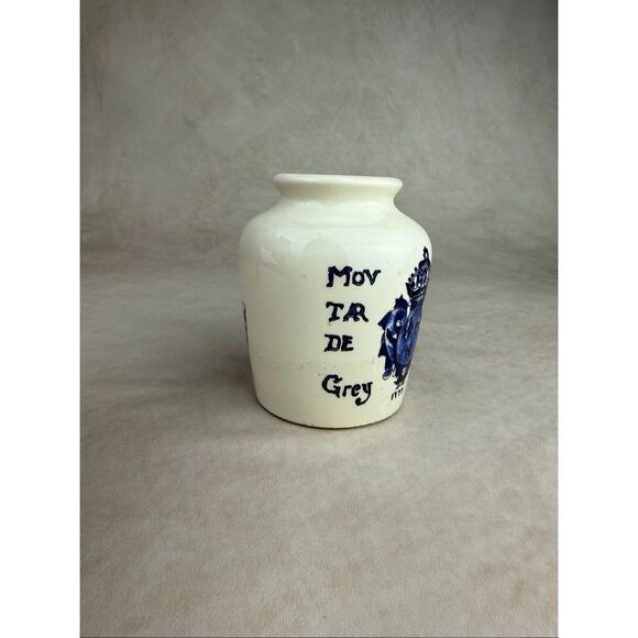 Antique French Ceramic De Dijon Grey Poupon Jar Sarreguemines Pottery 3.5" - Picture 5 of 8